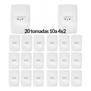 Kit 20 Tomadas 10a Modular - (HOME BRANCA)